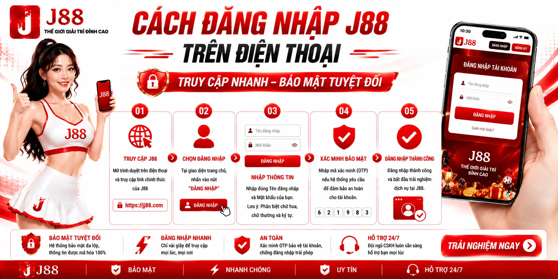 Cách đăng nhập J88 trên điện thoại