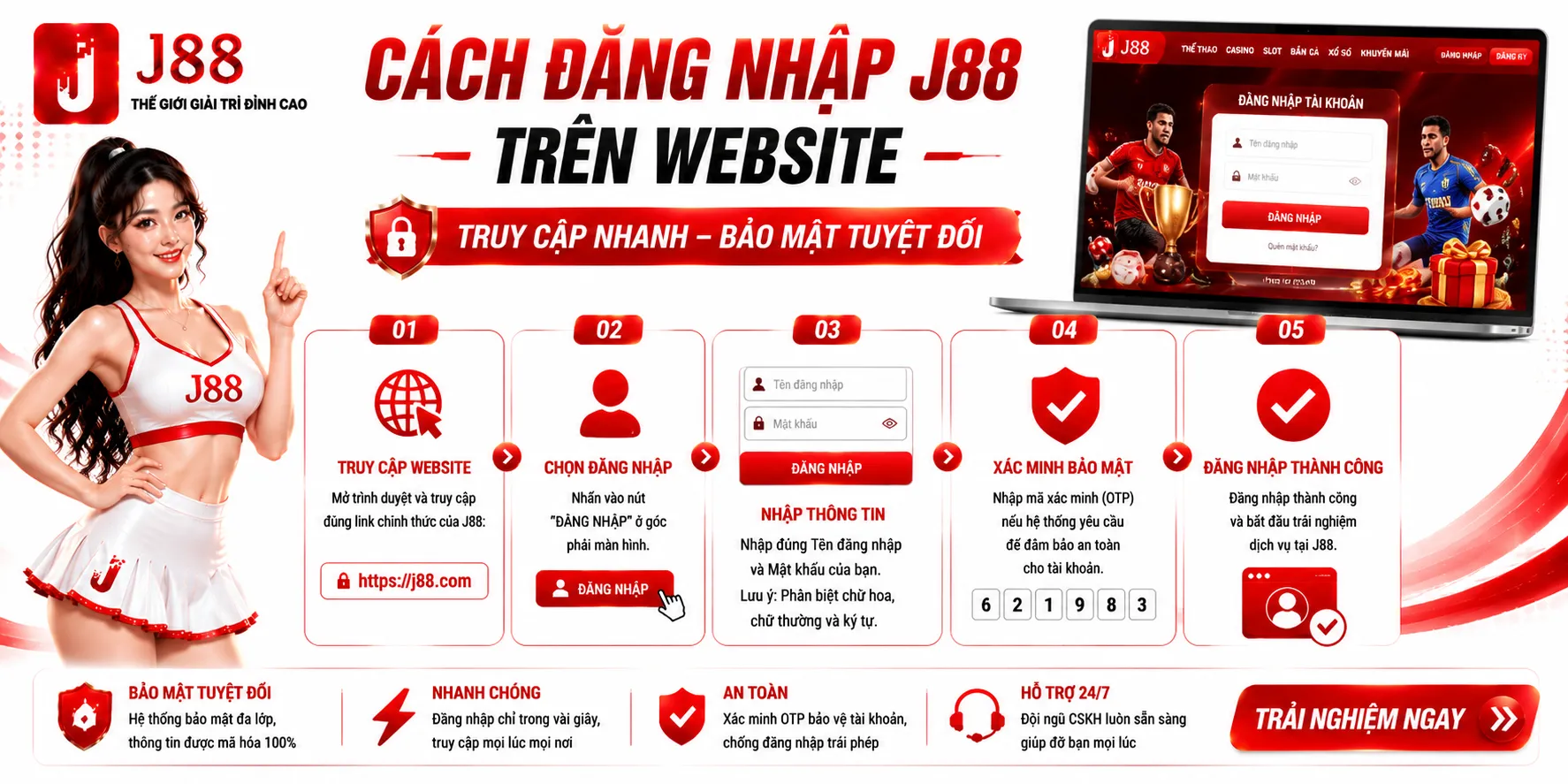 Cách đăng nhập J88 trên website
