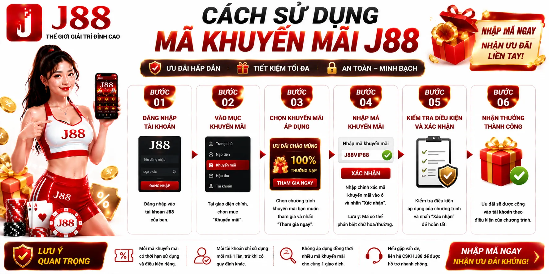 Cách sử dụng mã khuyến mãi J88