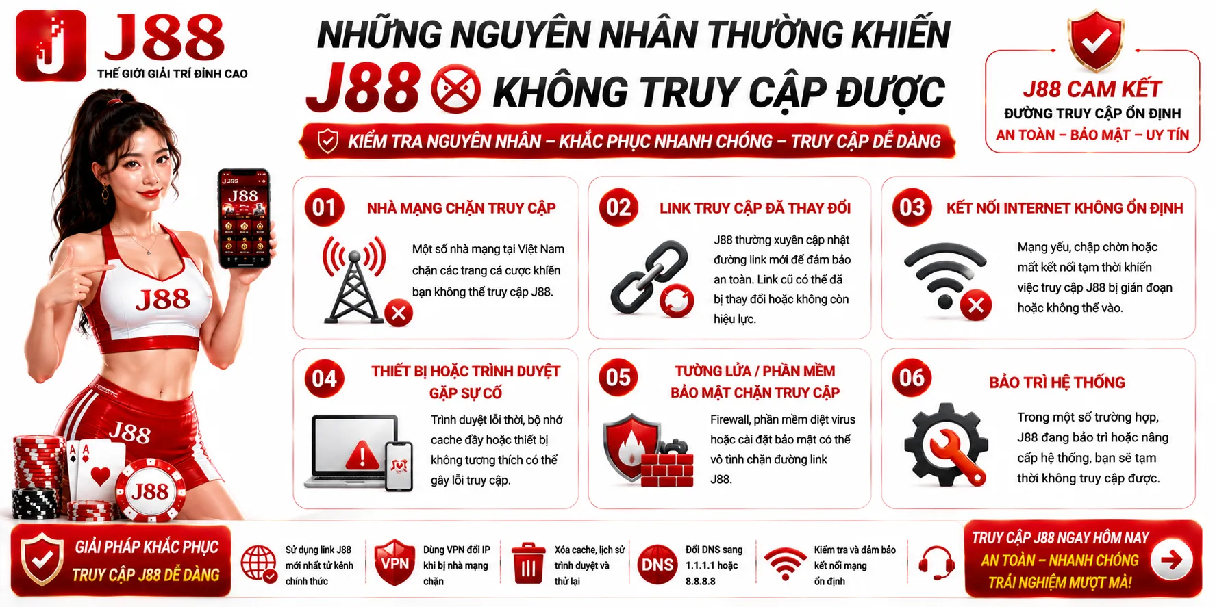 J88 Bị Chặn Hoặc Không Truy Cập Được – Nguyên Nhân Thường Gặp 2 Những nguyên nhân thường khiến J88 không truy cập được