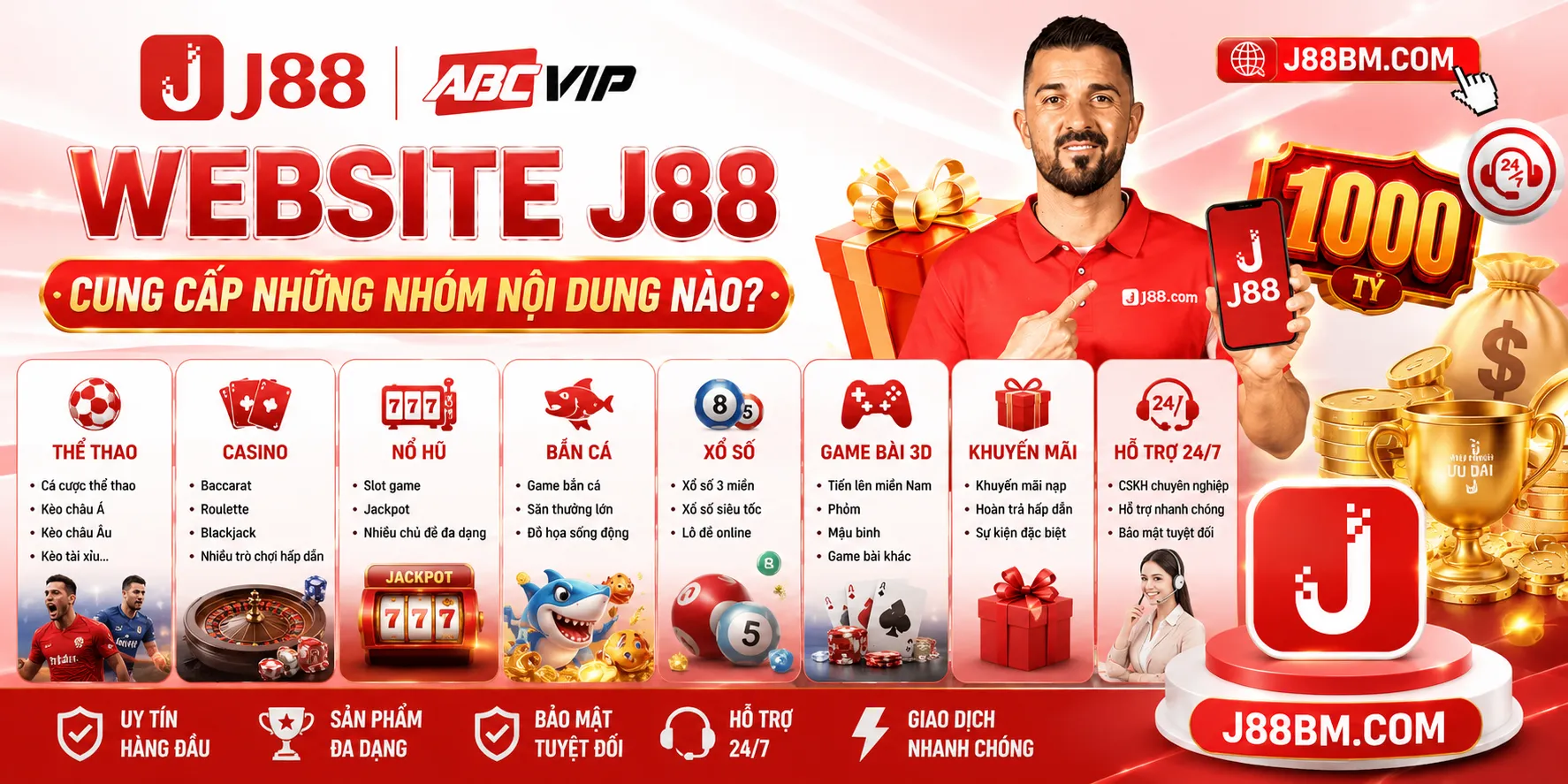 Website J88 cung cấp những nhóm nội dung nào?